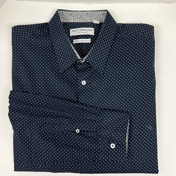 Nick Graham Everywhere Stretch Modern Fit Men’s Long Sleeve Button Down Shirt - Picture 1 of 5